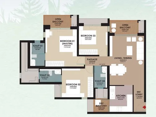 3 Bhk Unit Plan