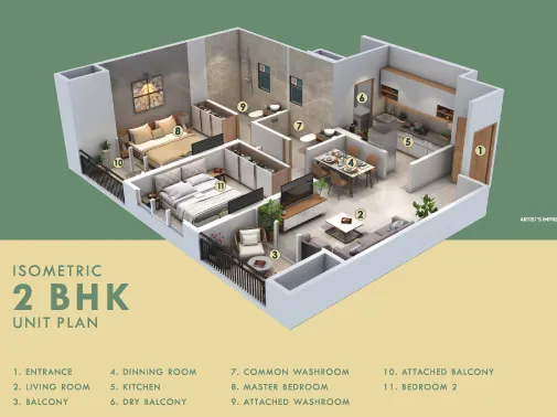 2 Bhk Unit Plan